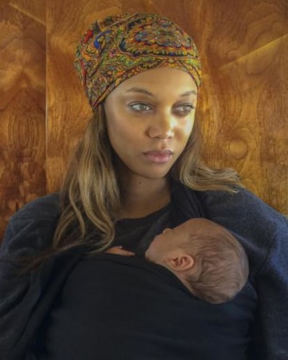 Tyra Banks y su hijo, en la foto compartida por la modelo en su Instagram.