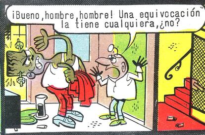 En tiempos franquistas, para evitar las retorcidas interpretaciones de los censores del régimen, los dibujantes debían adaptar su obra. Así, en el caso de '13, Rúe del Percebe', el personaje del científico loco fue sustituido por el de un sastre porque aquel era considerado un creador de vida, y eso iba contra el dogma de Dios como único hacedor.