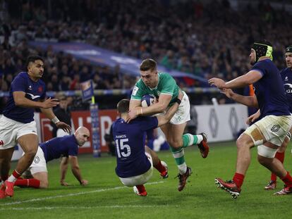 Francia e Irlanda en el torneo Seis Naciones de rugby de 2024