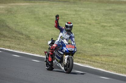 Jorge Lorenzo celebra su pole