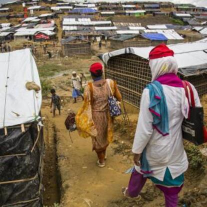 Abeda Sultana Liza, durante una de las jornadas de trabajo en Cox´s Bazar, Bangladés.