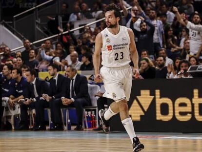 Sergio Llull, en el partido contra el Barcelona en el WiZink Center.