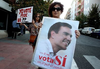 Simpatizantes de Pedro Sánchez.