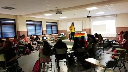 Una clase de educación en diversidad organizada por la asociación Diversas, de Santa Cruz de Tenerife, en una imagen cedida.