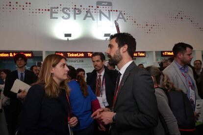 El presidente del Parlament, Roger Torrent, y la coordinadora general del PDeCAT, Marta Pascal.