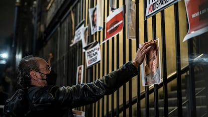 Periodistas protestan contra la violencia a los periodistas, en Ciudad de México, el 14 de febrero de 2022.