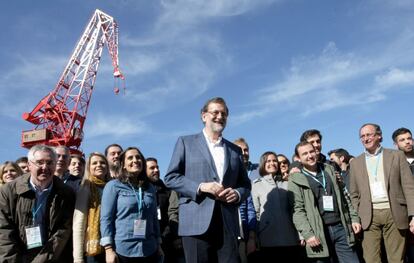 Mariano Rajoy asiste a un congreso de Nuevas Generaciones del PP el pasado febrero en Bilbao.