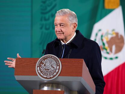 El presidente Andrés Manuel López Obrador durante su conferencia matutina el miércoles en la Ciudad de México