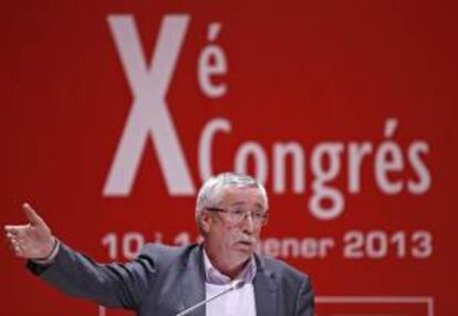 El secretario general de Comisiones Obreras, Ignacio Fernández Toxo, interviene ante los delegados del décimo congreso de CCOO-PV en Valencia. EFE/Archivo