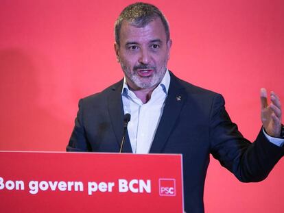 Jaume Collboni en su intervención el jueves en la federación del PSC de Barcelona. 
 