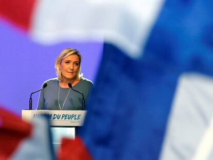 Marine Le Pen da un discurso durante un acto de campa&ntilde;a. 
 Jean-Paul Pelissier
 
 