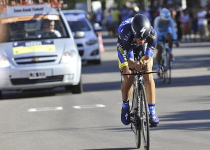 Contador, durante una crono del Tour de San Luis.