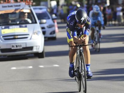 Contador, durante una crono del Tour de San Luis.