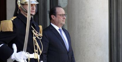 El presidente francés, François Hollande, este lunes en París.