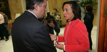 Rosa Aguilar, tras un pleno municipal en 2008.