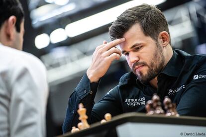 Magnus Carlsen, durante el Mundial de Rápidas de Moscú de 2019