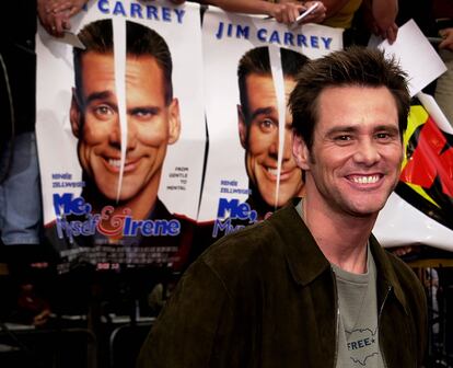 Jim Carrey en el estreno de la película de los Farrelly 'Yo, yo mismo e Irene' en el año 2000.
