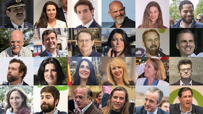 The 24 new deputies in Congress for the far-right Vox party.