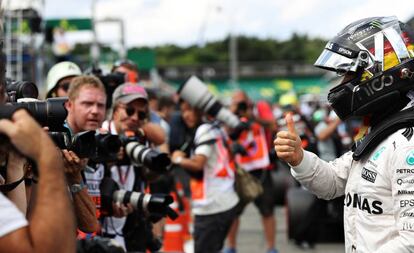 Nico Rosberg tras conseguir la pole en el GP de Alemania.