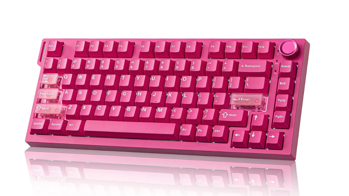 Teclado inalámbrico ‘gaming’ en color rosa chicle.