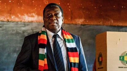 Emmerson Mnangagwa na segunda-feira passada.