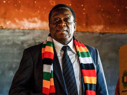 Emmerson Mnangagwa na segunda-feira passada.