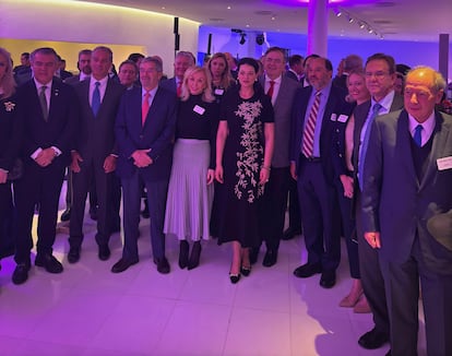 La cena con miembros del Gabinete de Sheinbaum con empresarios, este lunes, en el museo Soumaya, en Ciudad de México.