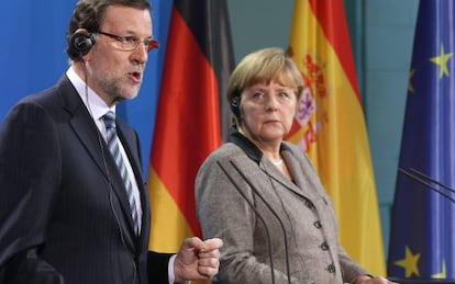 Rajoy, este lunes en Berl&iacute;n con Merkel.