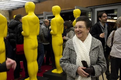 Maria Teresa Salom, ayer durante la celebración del 50 aniversario del cine Aribau.