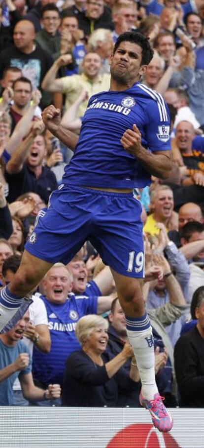 Diego Costa, del Chelsea, celebra un gol.
