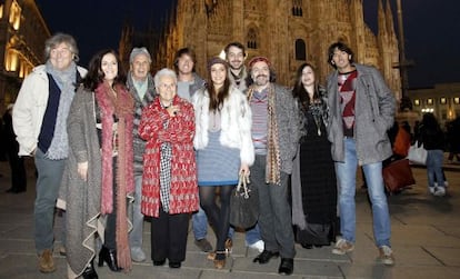 Una de las últimas fotos de los Missoni, antes de la desaparición de Vittorio (el primero a la izquierda) y de la muerte del patriarca Ottavio.
