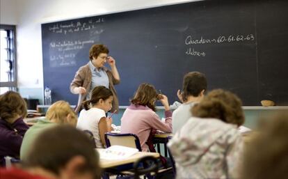 Alumnos de primaria en un colegio p&uacute;blico de Valencia. 