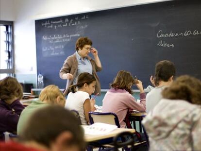 Alumnos de primaria en un colegio p&uacute;blico de Valencia. 