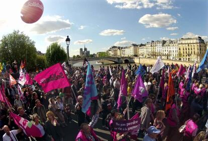 Manifestaci&oacute;n sindical del Primero de Mayo en Par&iacute;s. 