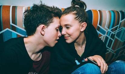 Millie Bobby Brown y Jacob Sartorius.