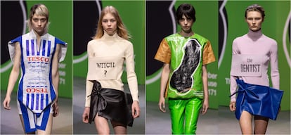 JW Anderson designs at London Fashion Week on February 19, 2023.