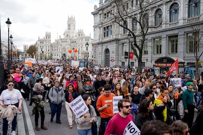 Protest to demand lower housing rental prices and better living conditions, in Madrid