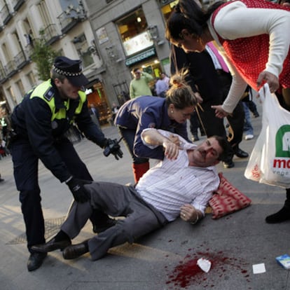 Antonio C. P., tras ser herido por un fragmento de bala en la Puerta del Sol.