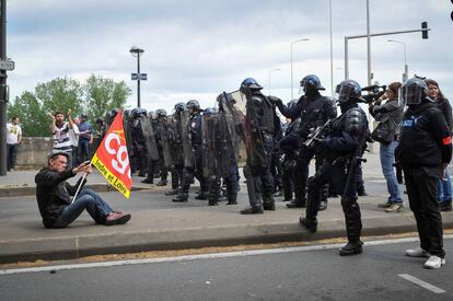 Protesto contra reforma trabalhista na França, nesta quinta.