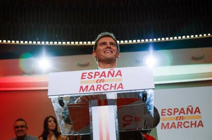 El líder de Ciudadanos, Albert Rivera, protagoniza el pistoletazo de salida de la precampaña de su partido el pasado 5 de octubre.