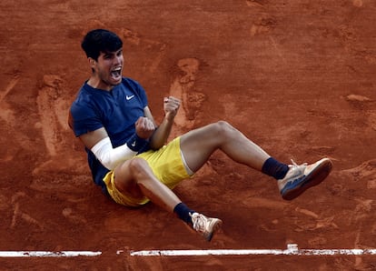 Carlos Alcaraz, tras ganar la final de Roland Garros.
