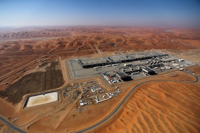 Un campo petrolero de Aramco en Shaybah (Arabia Saudí), en enero.