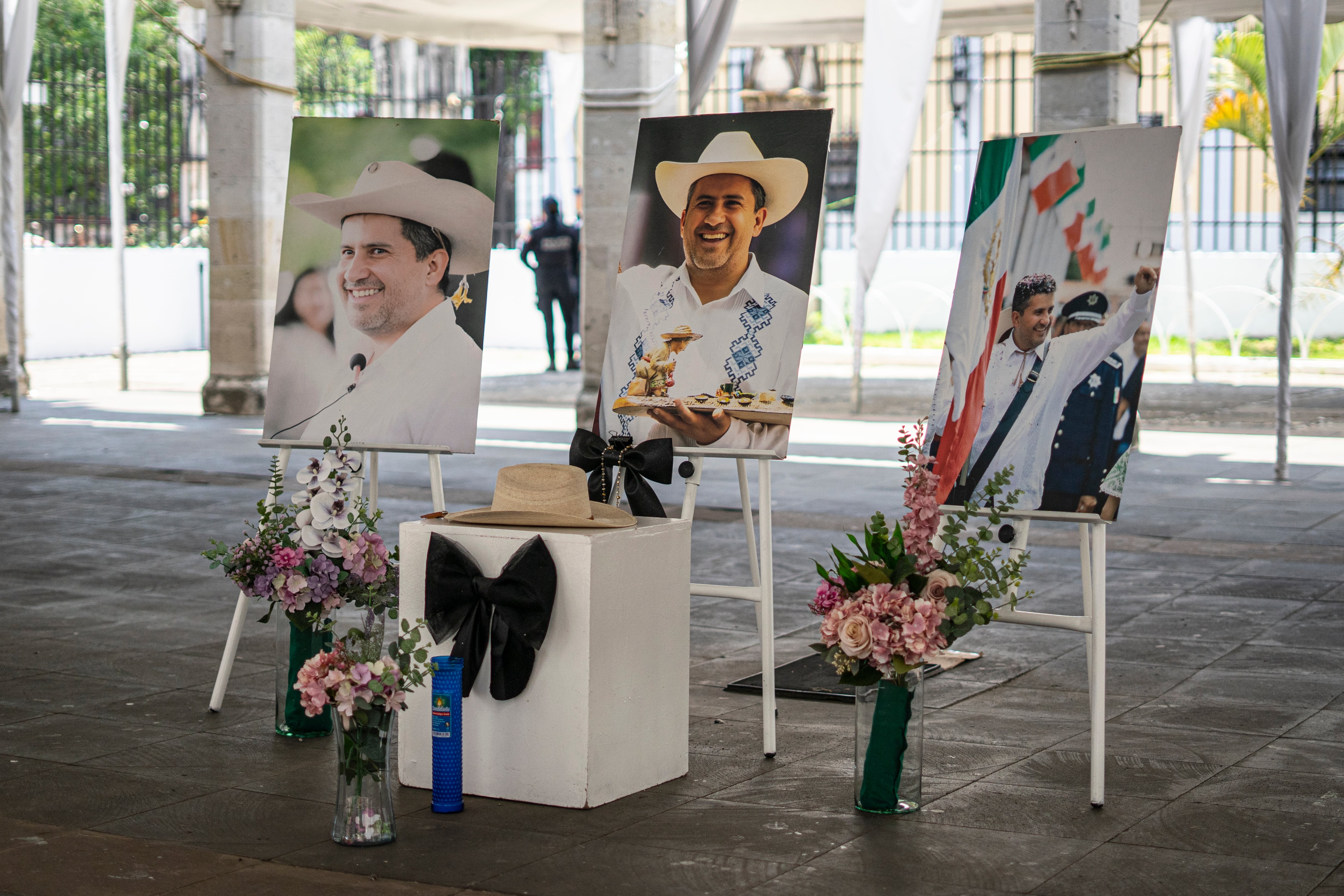 Altar de Carlos Manzo en Uruapan, el 29 de abril.