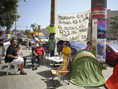 Protesta de los trabajadores de Ambulancias Domingo.