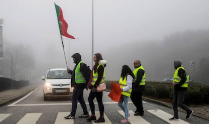 'Coletes amarelos' en Guarda.