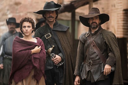 Aura Garrido, Nacho Fresneda y Rodolfo Sancho, protagonistas de 'El Ministerio del Tiempo'.