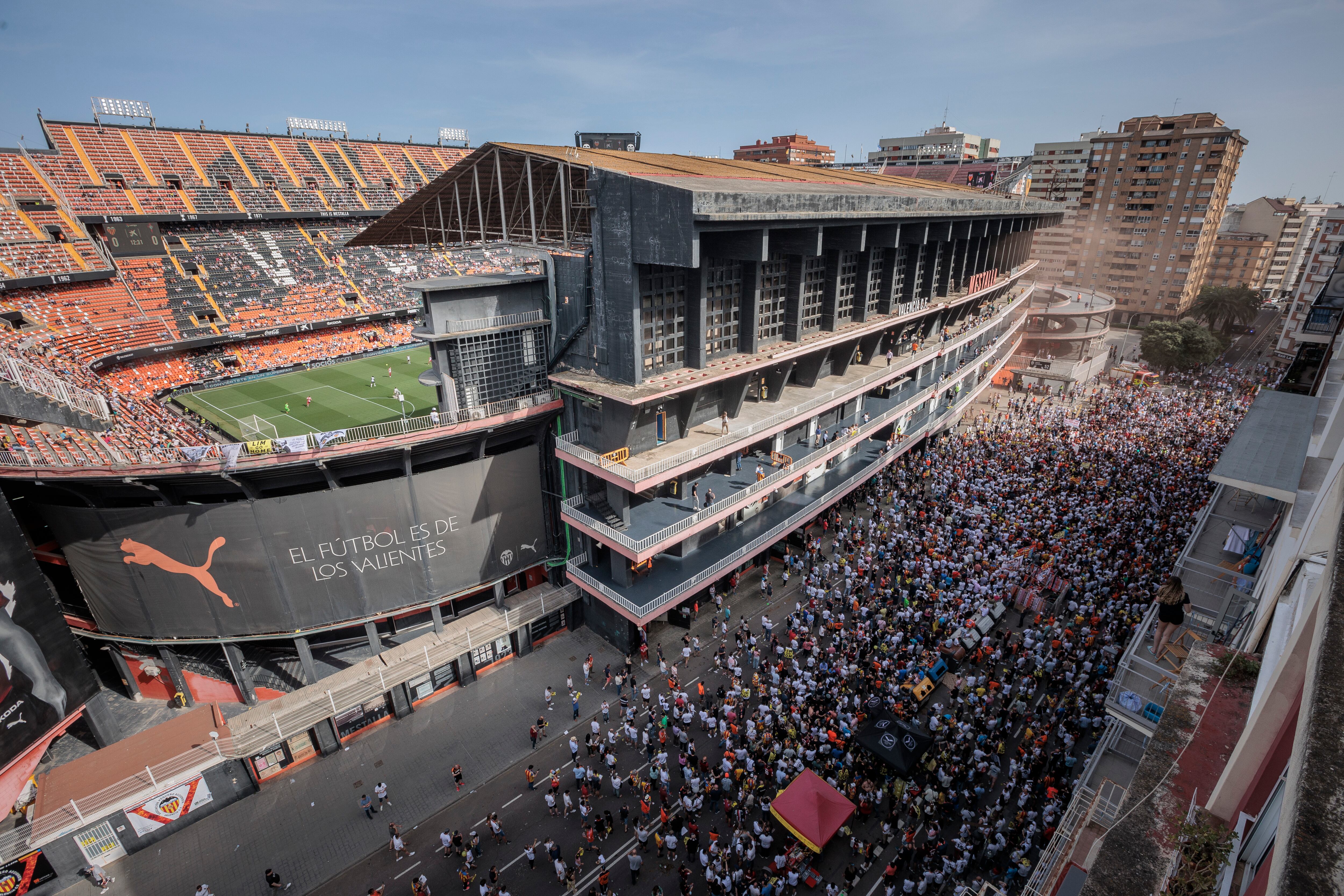 Estadio del Mestalla en una imagen de 2022. 