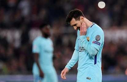 Lionel Messi en el estadio Olímpico de Roma.