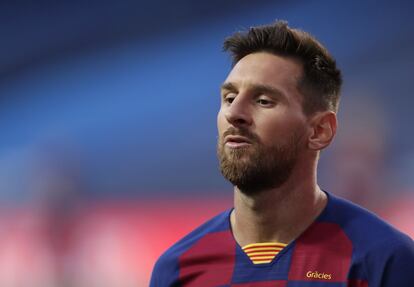 Messi, tras el partido del 14 de agosto entre el Barça y el Bayern.