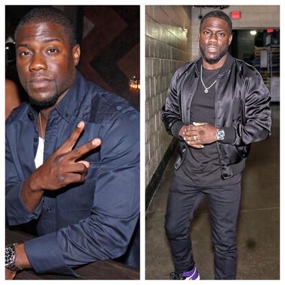 El comediante Kevin Hart solo muestra un cambio en su foto de antes y después: la barba.